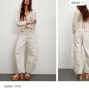 Free People Milk Good luck barrel Jeans